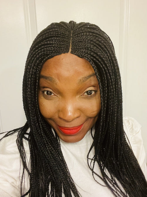 HONORA: Cornrow Braided Wig for Women in Black