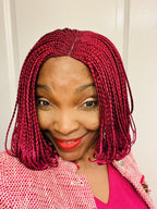 HONORA: Cornrow Braided Wig for Women in Pink