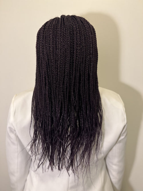 HONORA: Cornrow Braided Wig for Women in Purple