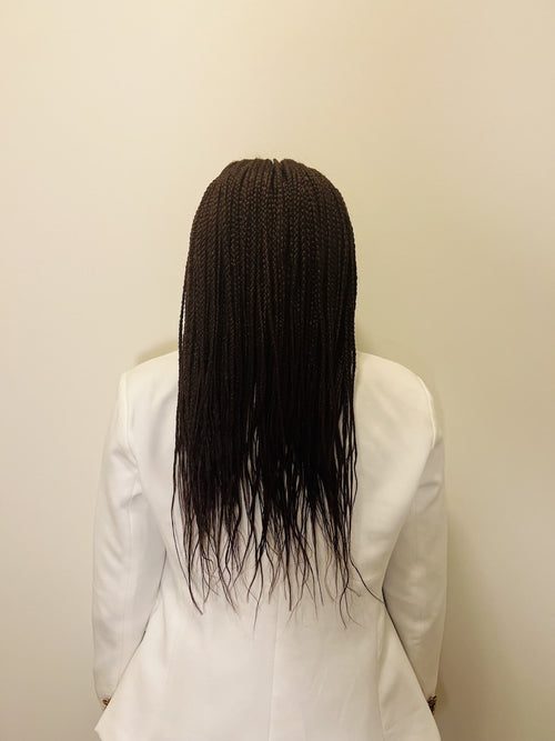 HONORA: Cornrow Braided Wig for Women in Dark Brown