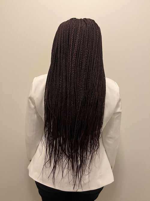 HONORA: Cornrow Braided Wig for Women in Dark Brown