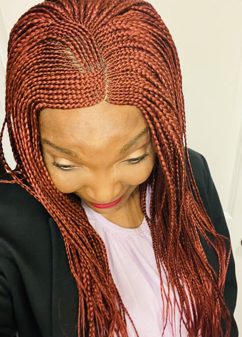 MAYA: Cornrow Braided Wig for Women in Copper